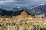 View Of Mormon Row Near Jackson Wyoming Stock Photo