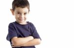 Little Boy With Folded Hands Stock Photo