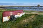 View Of Holy Isalnd Lindisfarne Stock Photo