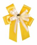 Yellow Ribbon And Bow Stock Photo