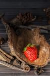 Rustic Strawberry Stock Photo