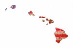 Hawaii State Map Flag Pattern Stock Photo