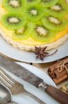 Kiwi  Pie Tart And Spices Stock Photo