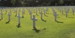 Many Marble Crosses On A Cemetery Stock Photo