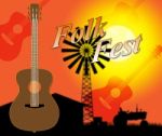 Folk Fest Indicates Country Music And Ballards Stock Photo