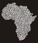 Background Inverse Silhouette Of Africa With Camouflage Leopard Stock Photo