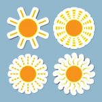 Sun Icon Set Stock Photo