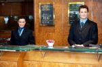 Smiling Young Receptionist Stock Photo