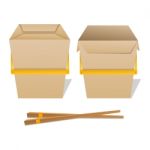 Noodles Box Stock Photo