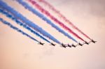 Red Arrows Formation Stock Photo