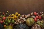 Spices On A Wood Floor Stock Photo