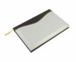 Notebook Silver Cover Closed On White Background Stock Photo