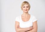 Woman Posing To Camera Stock Photo