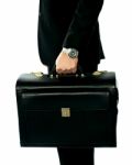 Man Holding Briefcase Stock Photo