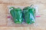 Sweet Pepper In Plastic Bag Stock Photo