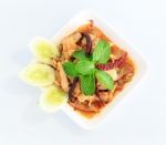 Hot Spicy Thai Cuisine Pork Salad Stock Photo