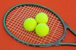 Tennis Ball With Racket Stock Photo