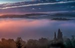 Sunrise Over Val D'orcia Stock Photo