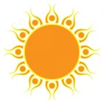 Sun On White Background.  Illustration Stock Photo