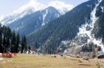 Panoramic View Of Beautiful Mountain Landscape Small Village  Stock Photo