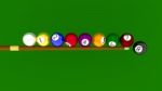 Eight Ball Pool - Trick Shot Of Rolling Balls On Stick Stock Photo