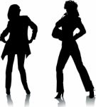 Fashion Silhouette Girls Stock Photo