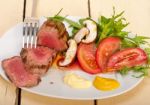 Beef Filet Mignon Grilled With Vegetables Stock Photo