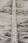 Tire Tracks On Dirt Stock Photo