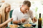 Couple Eating Dinner Stock Photo