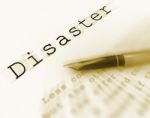 Disaster Word Displays Catastrophe Emergency Or Crisis Stock Photo