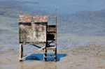 Wooden Hut On Stilts At Kairua Inlet Stock Photo