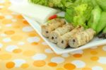 Vietnamese Style Food Set Focus Pork Corner On Table Stock Photo