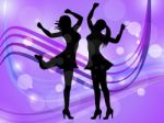 Dancing Women Represents Disco Music And Adult Stock Photo