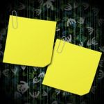 Yellow Sticky Note With Clip Stock Photo