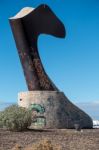 Alcaravan Sculpture By Roberto Martinon Above Playa San Juan Ten Stock Photo