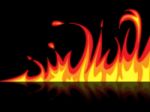 Fire Reflection Represents Mirrored Blazing And Raging Stock Photo