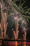 Fireworks In Brisbane City Stock Photo