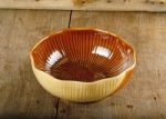 Empty Brown Bowl On The Wooden Background Stock Photo