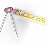 Success Keys Shows Victory Achievement Or Succeed Stock Photo