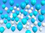 Floating Light Blue And White Balloons Mean Argentinean Flag Or Stock Photo