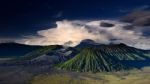 Landscape Of Volcanoes In Bromo Mountain Stock Photo