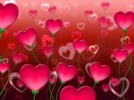 Red Hearts Background Shows Abstract Heart Romance Stock Photo