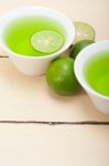 Green Lime Lemonade Stock Photo