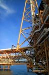 Offshore Construction Platform For Production Oil And Gas,oil And Gas Industry Stock Photo