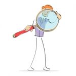 A Man With Magnifying Glass Stock Photo