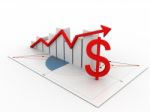 Business Graph With Dollar Stock Photo