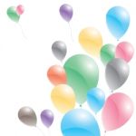 Balloons On A White Background. Multicolored Balloons Stock Photo