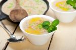 Hearty Middle Eastern Chickpea And Barley Soup Stock Photo