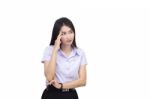 Portrait Of  Student University Uniform Stock Photo