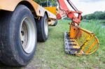 Machine For Removing Waterplants From Channel Stock Photo